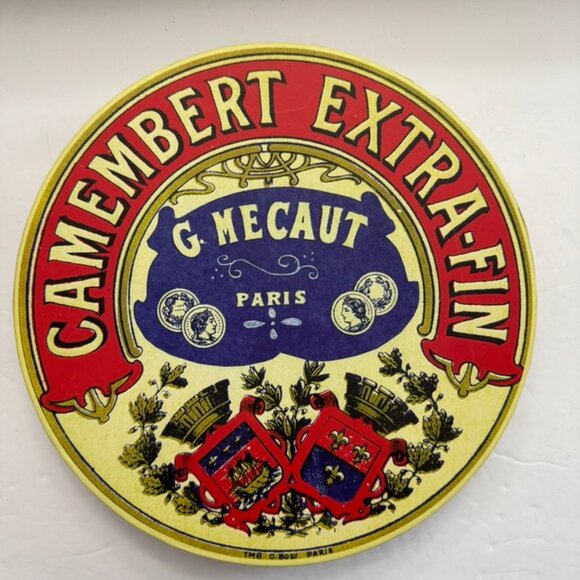 New Vtg Camembert Extra Fin Serving Plate & Cheese Knife-BIA FRENCH CHEESE LABEL - Picture 6 of 9